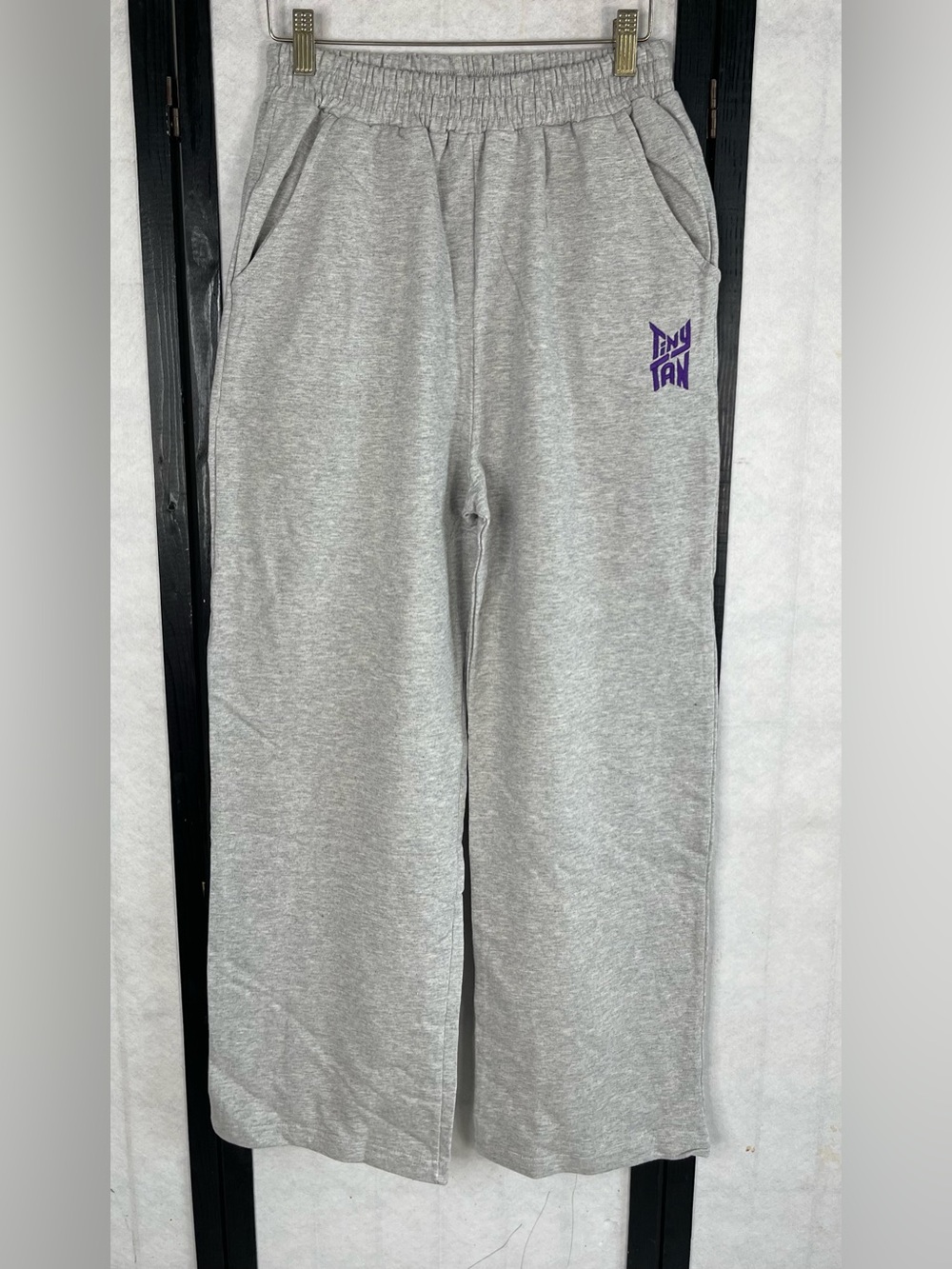 TIYP This Is Your Pajama Gray Sweatpants with Purple Accent Logo - Joggers.